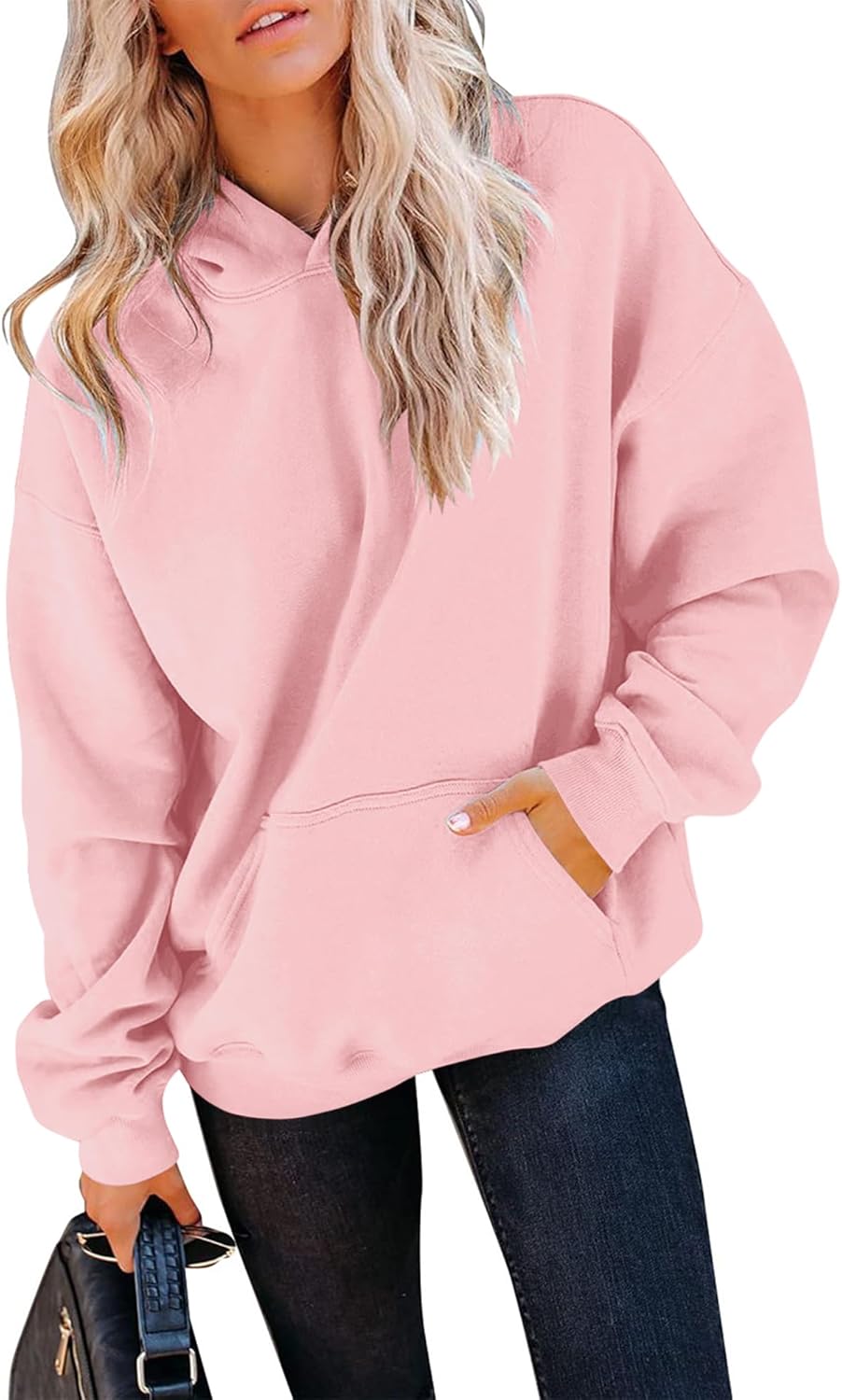 71kwrrsSzdL._AC_SL1500_.jpg Women's Hoodies Sweatshirts Cute Long Sleeve Tops Loose Fleece Pullover Shirts with Pocket - 图片 1