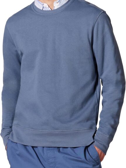 Men's Long-Sleeve Lightweight Fleece French Terry Crewneck Sweatshirt